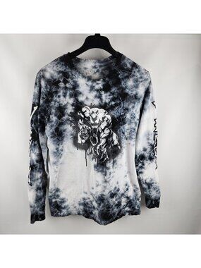 Marvel VENOM Graphic Tee T-Shirt Adult Large Tie-Dye Black White Gray